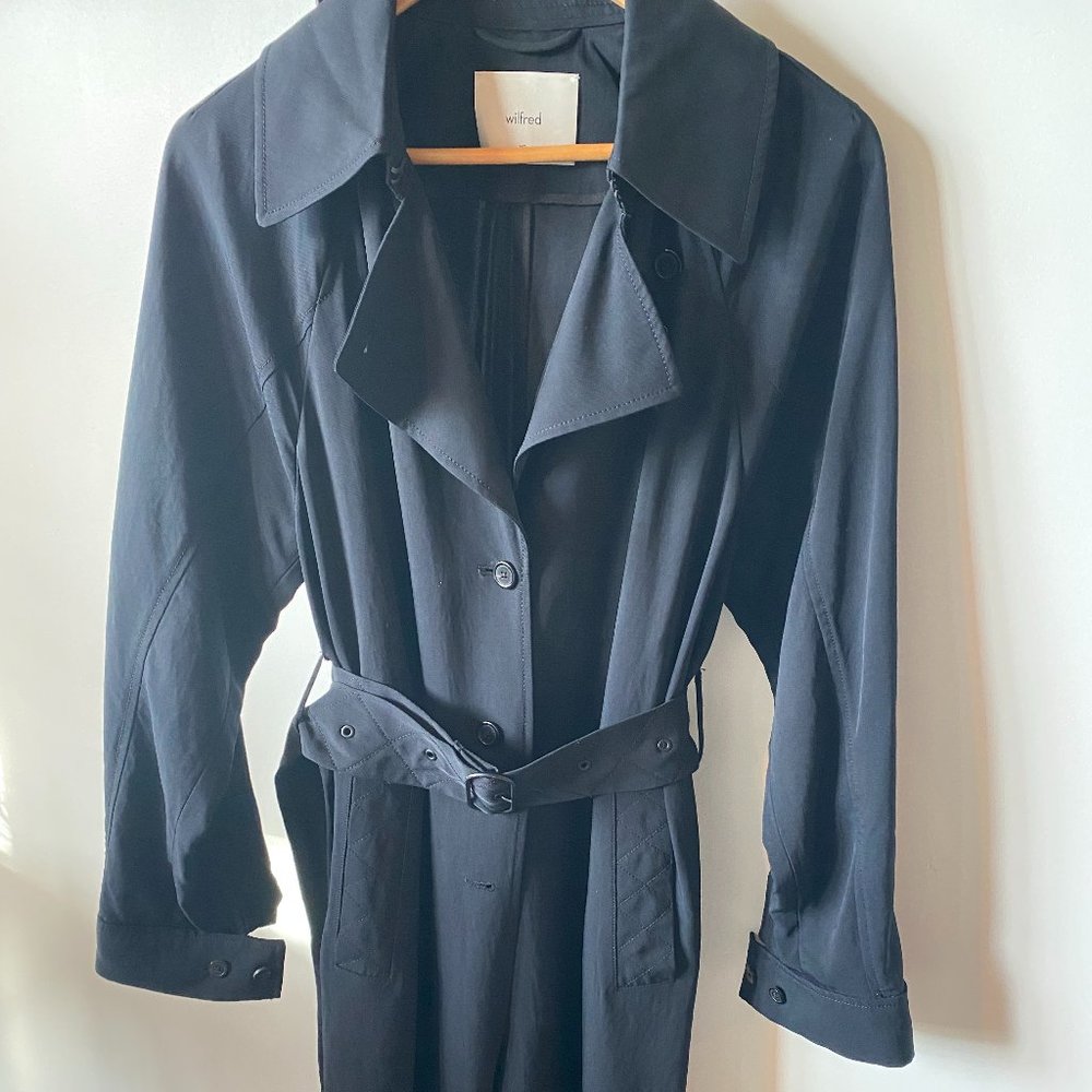 Aritzia Wilfred Black Trench Coat Size XS